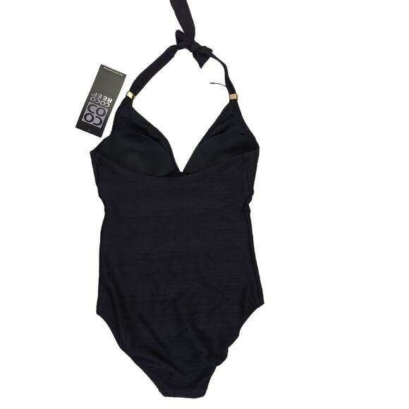 Coco Reef Perfection Fit One Piece Swimsuit Bathing Suit 32C Black Halter - Picture 2 of 5